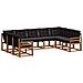 Set di divani da esterno con cuscino 9 pcs Naturale e Nero - Foto miniatura 1