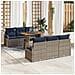Set Divano da Giardino con cuscino 7 pcs grigio e blu navy - Foto miniatura 2
