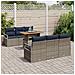 Set Divano da Giardino con cuscino 7 pcs grigio e blu navy - Foto miniatura 3