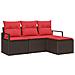 Set di divani 4 pcs Marrone polyrattan - Foto miniatura 1