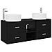 Set di mobili per il bagno 3 pz Nero 49,5 x 44,5 x 65,5 cm - Foto miniatura 1