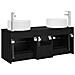 Set di mobili per il bagno 3 pz Nero 49,5 x 44,5 x 65,5 cm - Foto miniatura 8