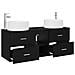Set di mobili per il bagno 3 pz Nero 49,5 x 44,5 x 65,5 cm - Foto miniatura 9