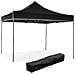 Gazebo Richiudibile 3x3 M Pieghevole Telo Nero In Pvc 100% Impermeabile 9003 - Foto miniatura 1