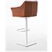 Sgabello Alto Regolabile Damaso in Similpelle I Sgabello Bancone con Braccioli E Schienale Imbottiti E Poggiapiedi, H 58-83 CM Marrone Chiaro Bianco - Foto miniatura 4