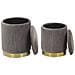 Set Di 2 Pouf Portaoggetti Grigio Miramar - Foto miniatura 3
