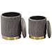 Set Di 2 Pouf Portaoggetti Grigio Miramar - Foto miniatura 16