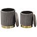 Set Di 2 Pouf Portaoggetti Grigio Miramar - Foto miniatura 6