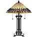 Lampada Da Scrivania Tiffany A 2 Luci Vintage Bronzo, E27 - Foto miniatura 2