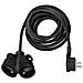Prolunga 5 M Con Spina Piatta E Doppia Spina (ip20, Cavo Tipo H05vv-f 3g1.5), Nero - Foto miniatura 1