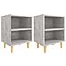 Comodini Gambe In Legno Massello Grigio Cemento 2 Pz 40x35x50cm - Foto miniatura 2