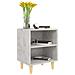 Comodini Gambe In Legno Massello Grigio Cemento 2 Pz 40x35x50cm - Foto miniatura 3