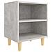 Comodini Gambe In Legno Massello Grigio Cemento 2 Pz 40x35x50cm - Foto miniatura 4