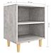 Comodini Gambe In Legno Massello Grigio Cemento 2 Pz 40x35x50cm - Foto miniatura 7