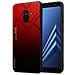 Custodia Compatibile Con Samsung Galaxy A8 2018 In Rosso - Nero - Coperchio Protettivo Bicolore In Vetro Temperato E Silicone Tpu - Foto miniatura 1