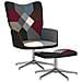 Sedia Relax con Sgabello in Tessuto Patchwork - Foto miniatura 1