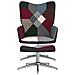 Sedia Relax con Sgabello in Tessuto Patchwork - Foto miniatura 2