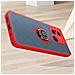 Cover Per Xiaomi Redmi 12c Bimateria Anello Metallico Supporto Bordo Rosso - Foto miniatura 4