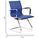 Sedia Artena, Sedute Sala Da Attesa Con Braccioli Per Ufficio, Seduta Ergonomica Da Attesa, 62x54h89 Cm, Blu - Foto miniatura 2