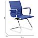 Sedia Artena, Sedute Sala Da Attesa Con Braccioli Per Ufficio, Seduta Ergonomica Da Attesa, 62x54h89 Cm, Blu - Foto miniatura 8