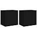 Mobili Tv A Parete 2pz Neri 40,5x30x40 Cm In Legno Multistrato - Foto miniatura 2