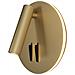 Applique Da Parete Interno Moderno Ios 176 Alluminio Oro Luce Led Integrato 9w - Foto miniatura 1