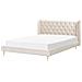 Letto Velluto Forbach 160 X 200 Cm Beige - Foto miniatura 3