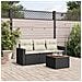 Set Divani da Giardino 4 pz con Cuscini Nero in Polyrattan - Foto miniatura 2