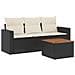 Set Divani da Giardino 4 pz con Cuscini Nero in Polyrattan - Foto miniatura 1