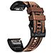 Cinturino Orologio In Vera Pelle Per Garmin Fenix 7 Pro / 7x Brown 22 Mm - Foto miniatura 1