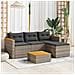 Set Divani Da Giardino 3 Pz Con Cuscini Grigio In Polyrattan - Foto miniatura 1