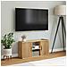 Mobile Porta Tv Odda 79x24x40 Cm In Legno Massello Di Pino - Foto miniatura 3