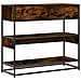 Tavolino Consolle Rovere Fumo 90x35x80 Cm In Legno Multistrato - Foto miniatura 2