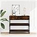 Tavolino Consolle Rovere Fumo 90x35x80 Cm In Legno Multistrato - Foto miniatura 3