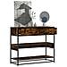 Tavolino Consolle Rovere Fumo 90x35x80 Cm In Legno Multistrato - Foto miniatura 1