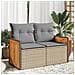 Divano da Giardino con Cuscini a 2 Posti Beige in Polyrattan - Foto miniatura 2