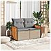 Divano da Giardino con Cuscini a 2 Posti Beige in Polyrattan - Foto miniatura 3