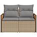 Divano da Giardino con Cuscini a 2 Posti Beige in Polyrattan - Foto miniatura 4