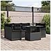 Set Divani Giardino  7 Pezzi con Cuscini Polyrattan Nero, Divano Giardino Due Posti  con Ripostiglio e Cuscini Polyrattan Nero - Foto miniatura 2