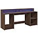 Scrivania con Luci LED Marrone Rovere 200x55x91 cm Truciolato - Foto miniatura 3