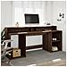 Scrivania con Luci LED Marrone Rovere 200x55x91 cm Truciolato - Foto miniatura 4