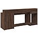 Scrivania con Luci LED Marrone Rovere 200x55x91 cm Truciolato - Foto miniatura 8