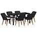 Set pranzo giardino 7 pezzi in polyrattan nero - Foto miniatura 1