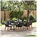 Set pranzo giardino 7 pezzi in polyrattan nero - Foto miniatura 2