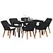 Set pranzo giardino 7 pezzi in polyrattan nero - Foto miniatura 3