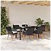 Set pranzo giardino 7 pezzi in polyrattan nero - Foto miniatura 4