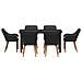 Set pranzo giardino 7 pezzi in polyrattan nero - Foto miniatura 8