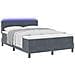 Letto con Rete a Molle con Materasso e LED Grigio Scuro 160x200 cm Velluto - Foto miniatura 1