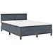 Letto con Rete a Molle con Materasso e LED Grigio Scuro 160x200 cm Velluto - Foto miniatura 3