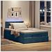 Pouf Letto con Materasso e LED Blu Scuro 120x190cm in Velluto - Foto miniatura 3